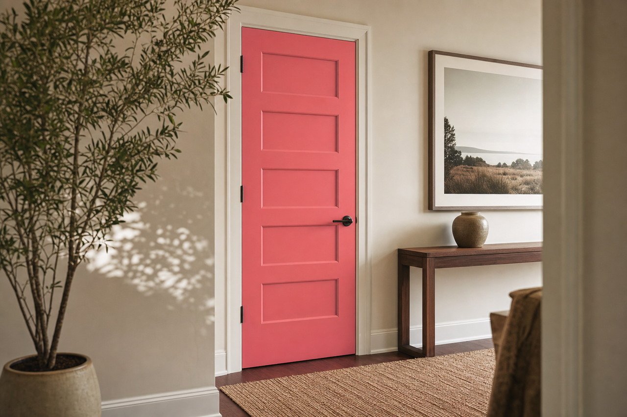 Passion Pink by Valspar on interior-doors