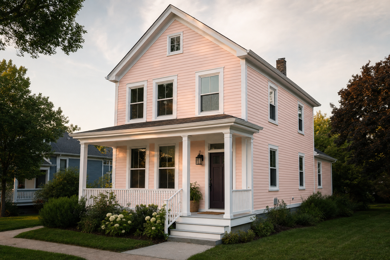 Pink Wink by Valspar on exterior