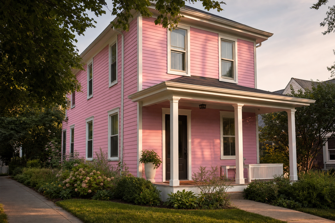 Polka Pink by Valspar on exterior