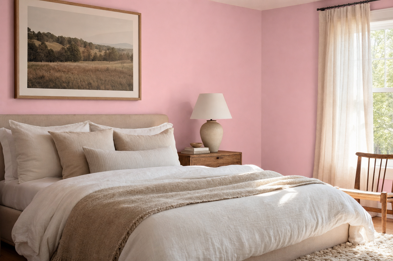Savvy Pink by Valspar on interiors
