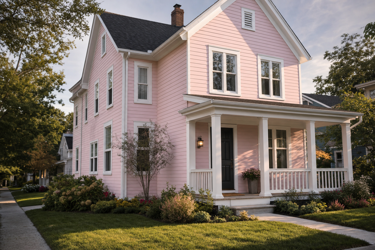 Pink Taffy by Valspar on exterior
