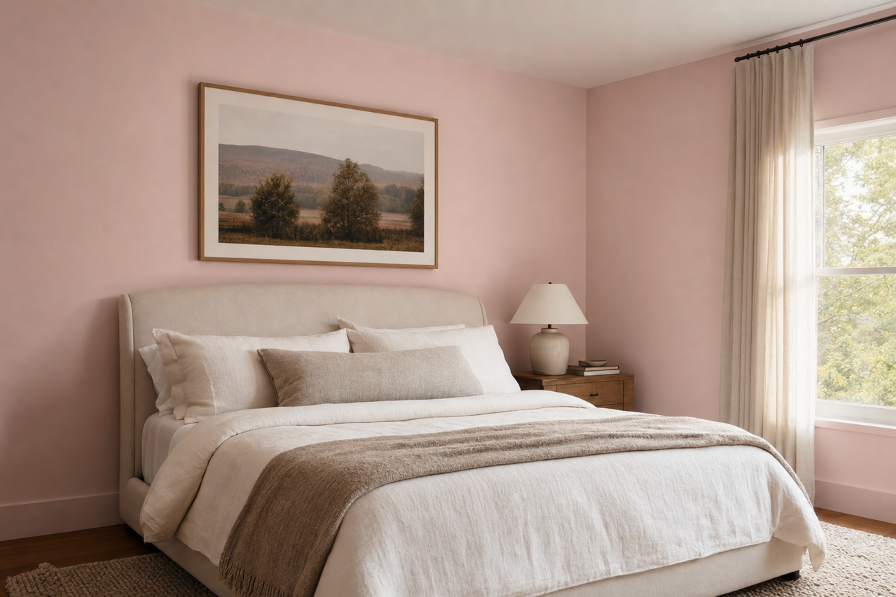 Pink Taffy by Valspar on interiors