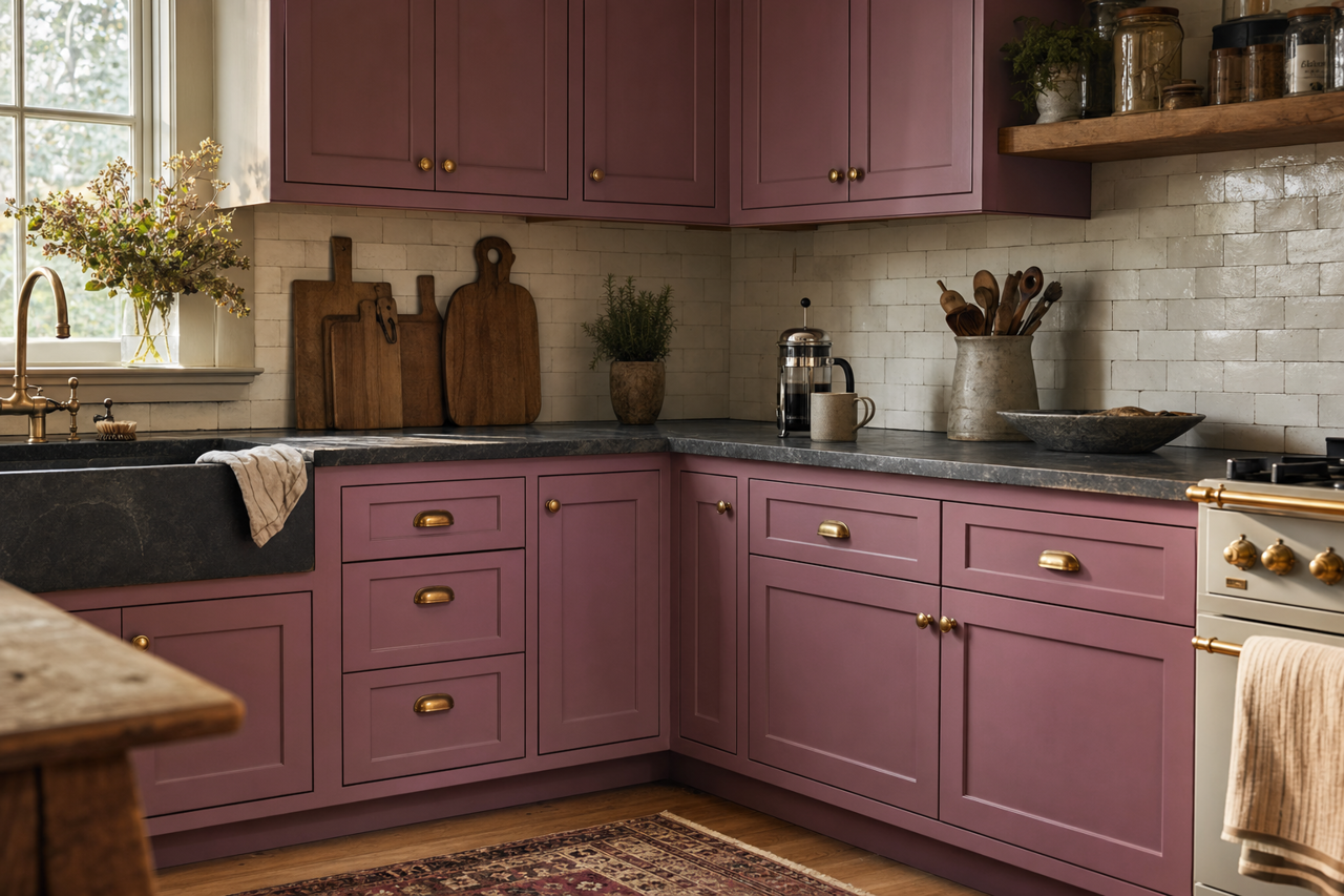 Valley Bloom by Valspar on cabinets