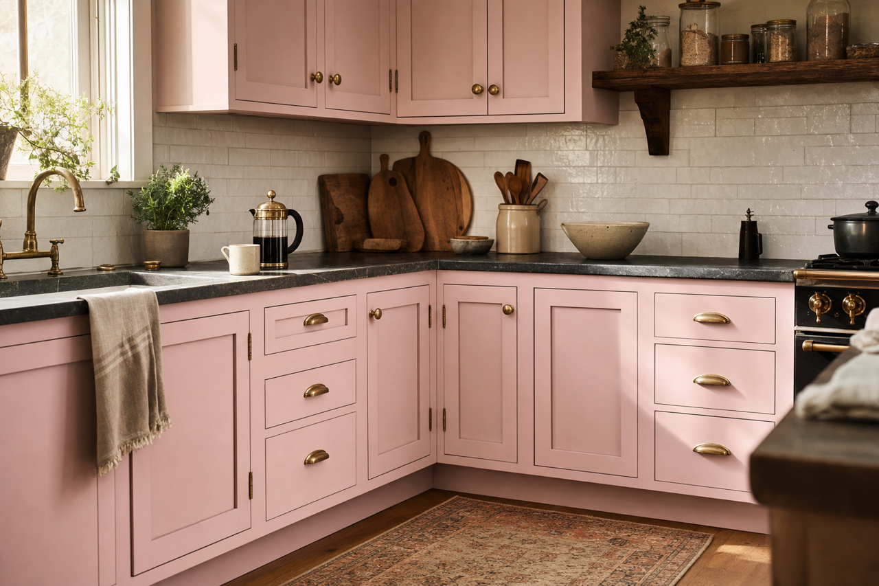 Fragrant Orchid by Valspar on cabinets