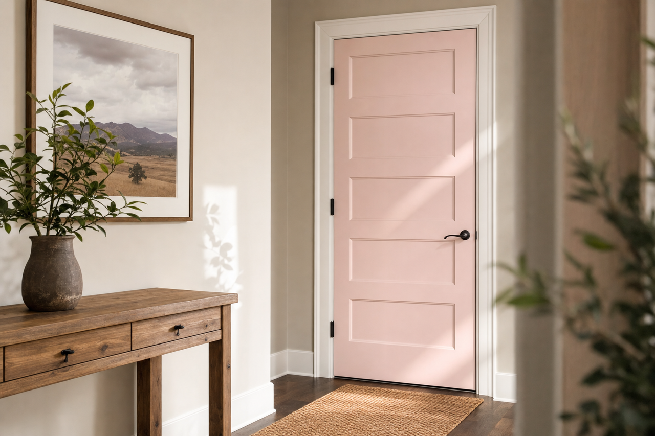 Berry Taffy by Valspar on interior-doors