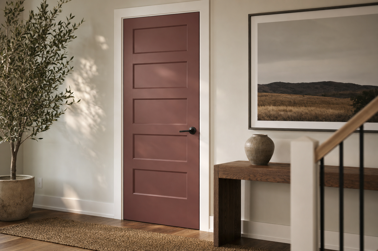 Brown Plum by Valspar on interior-doors