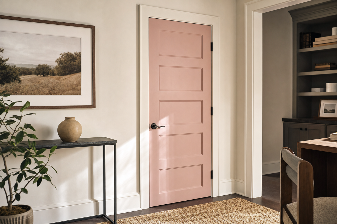 Bombay Pink by Valspar on interior-doors