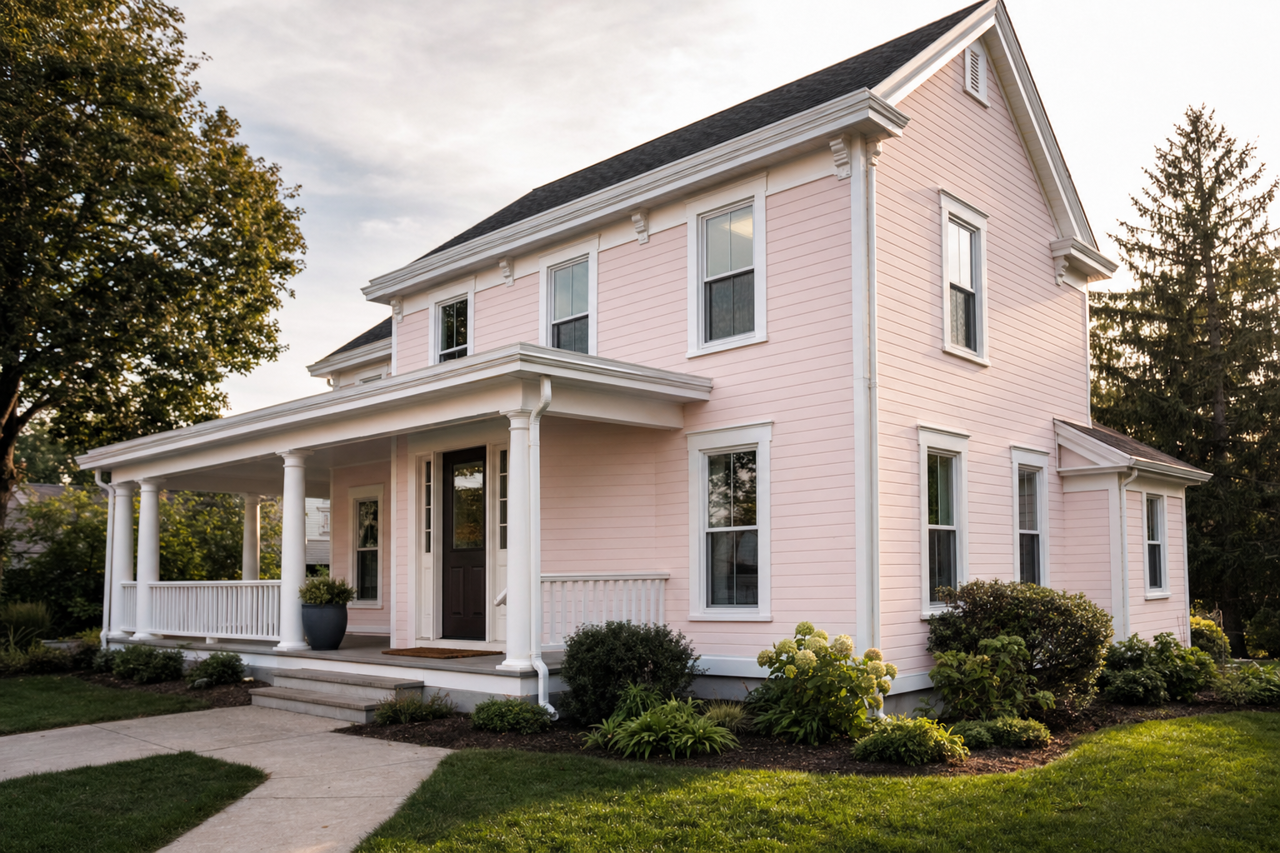 Barely Pink by Valspar on exterior