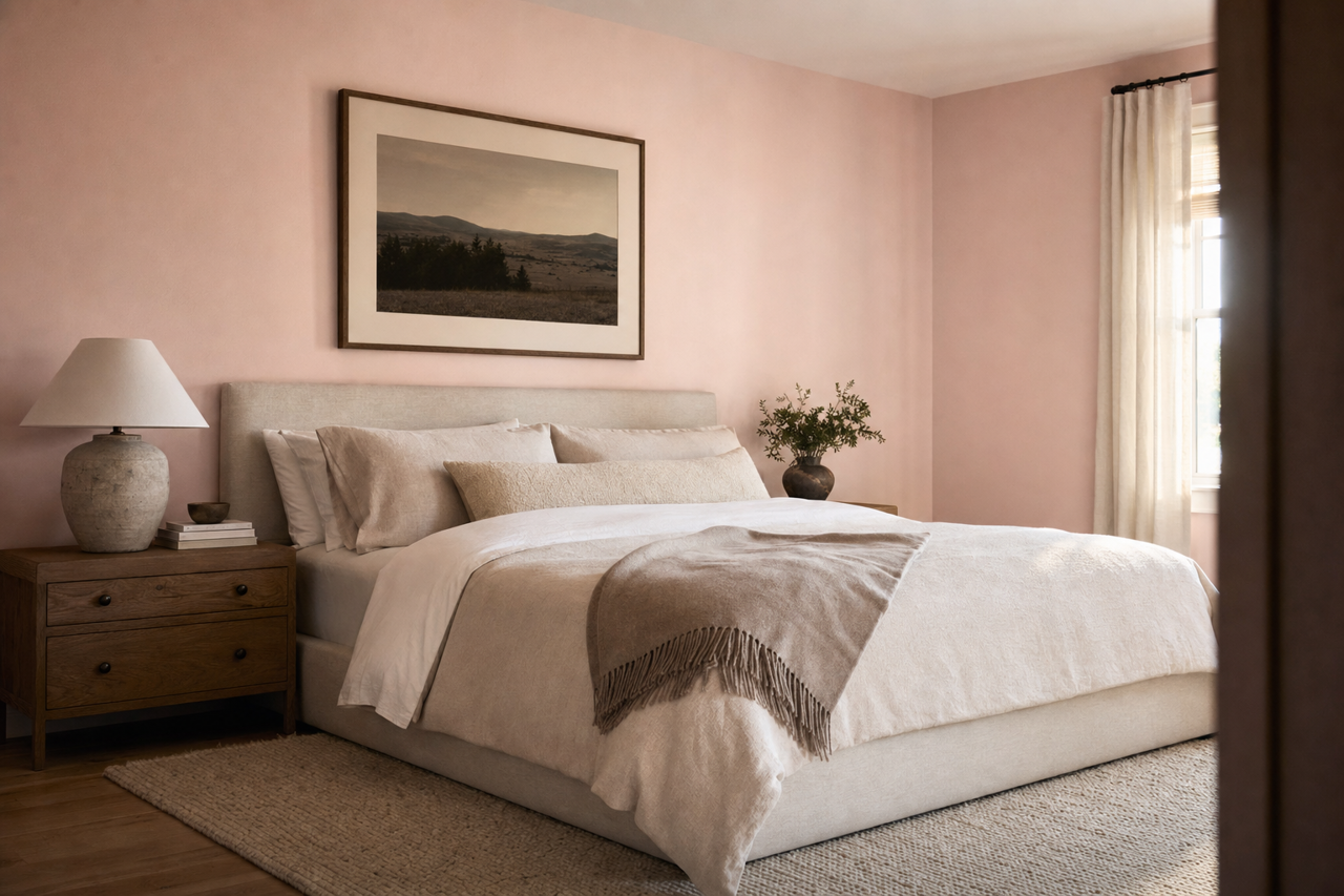 Barely Pink by Valspar on interiors