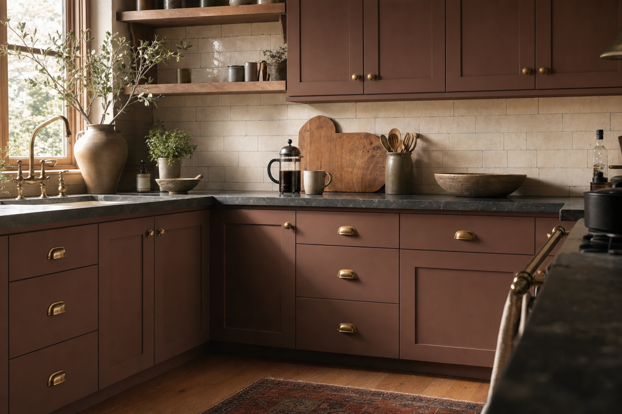 Smoked Almond by Valspar on cabinets