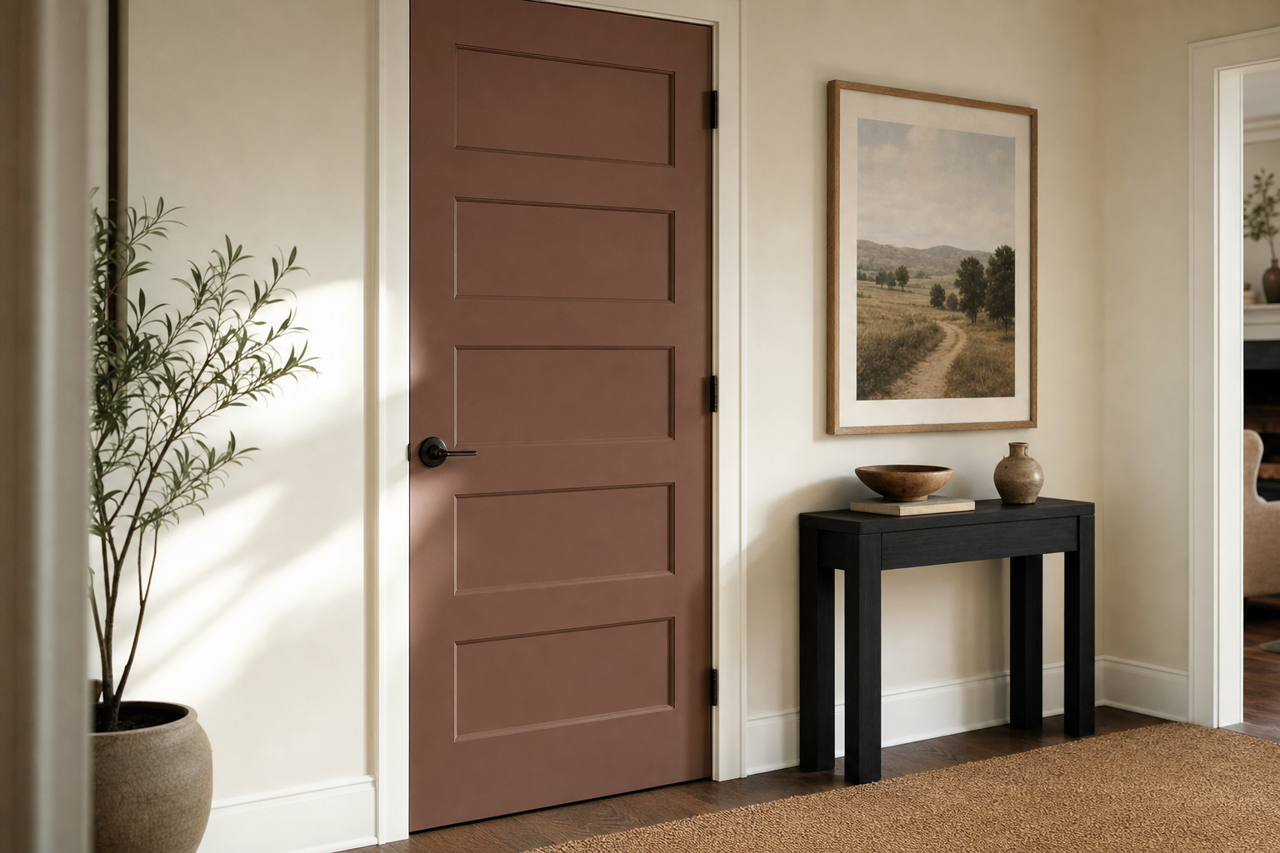 Smoked Almond by Valspar on interior-doors