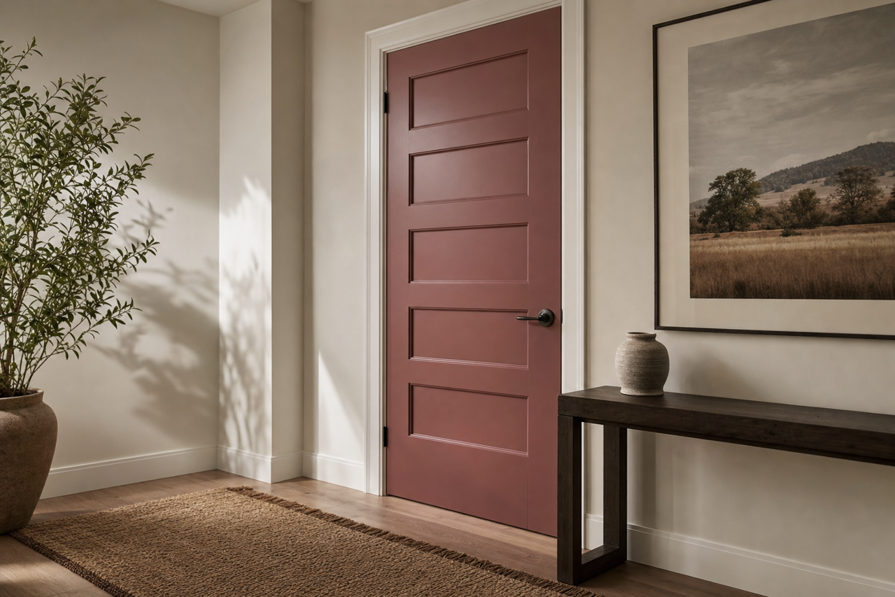 Brickstone Red by Valspar on interior-doors