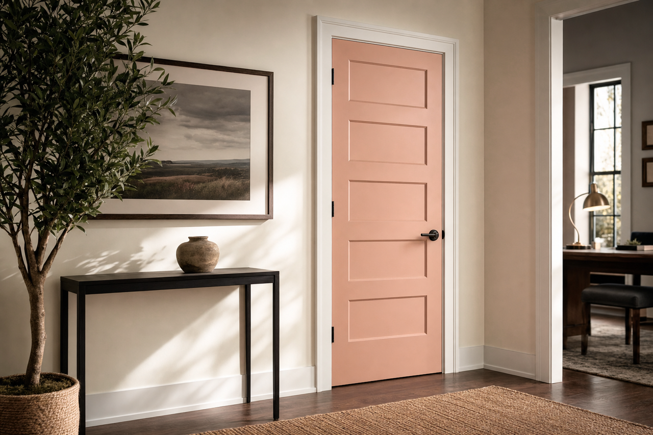Adobe Glow by Valspar on interior-doors