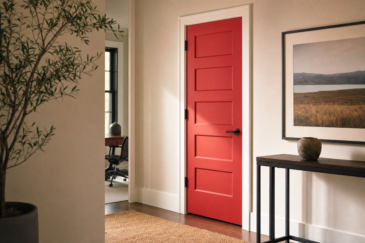 Autumn Fire by Valspar on interior-doors