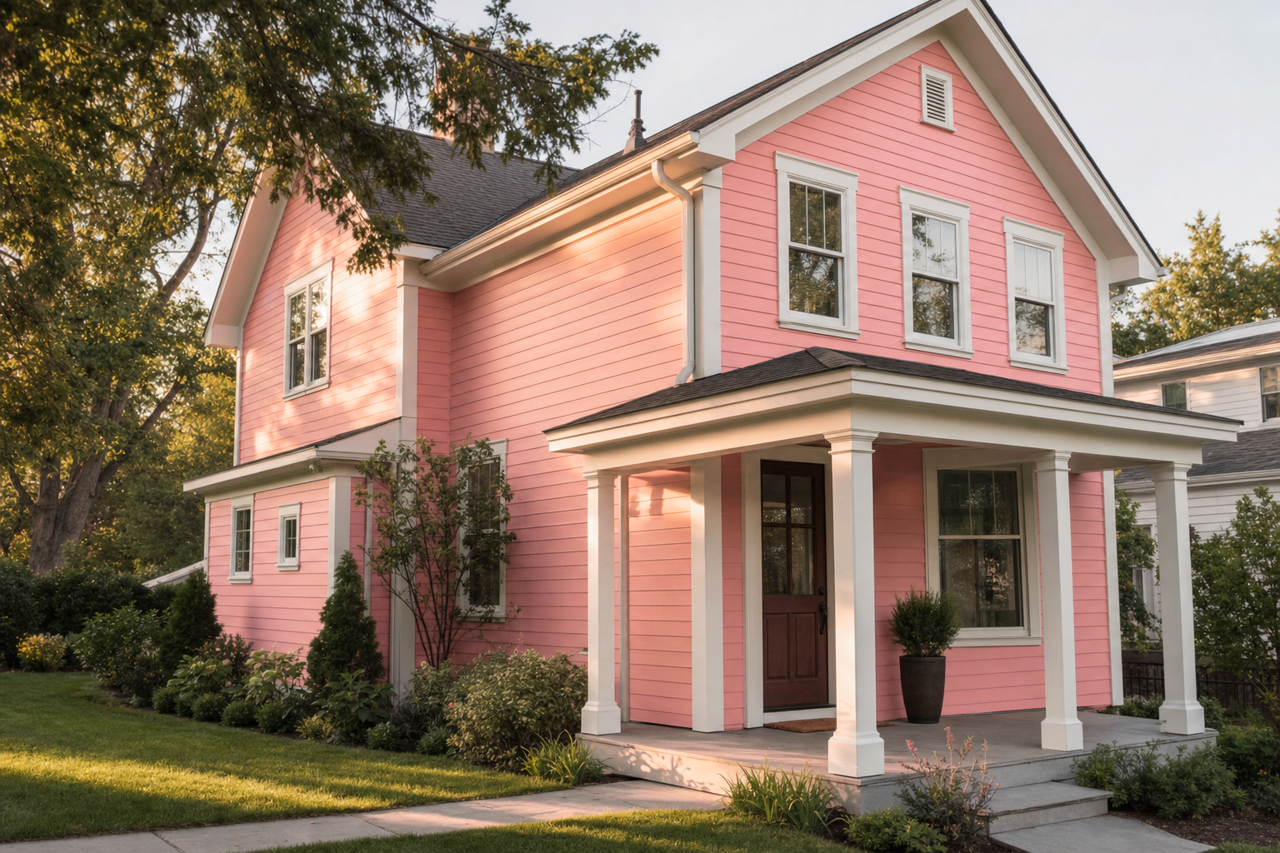 Antique Coral by Valspar on exterior