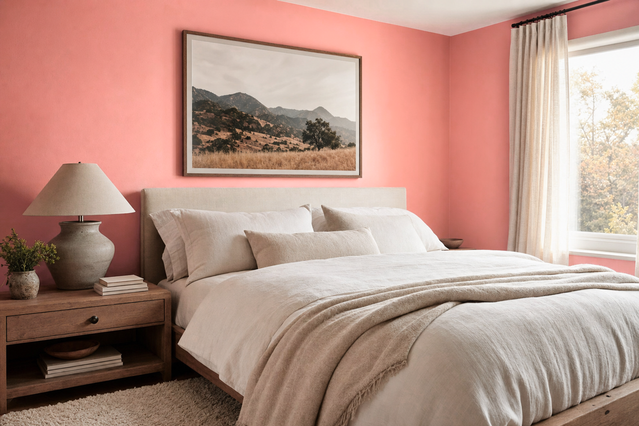 Antique Coral by Valspar on interiors