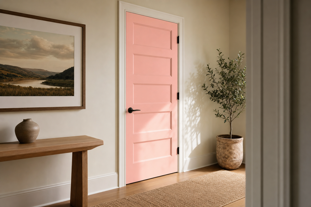 Tea Rose by Valspar on interior-doors