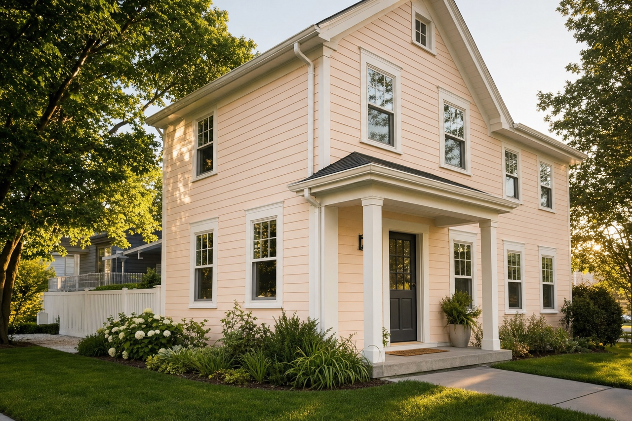 Pink Kiss by Valspar on exterior