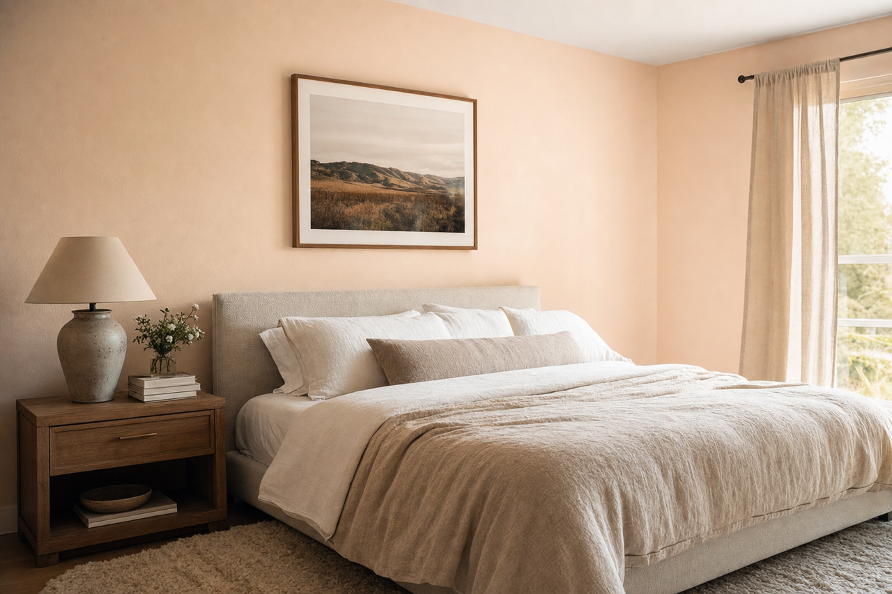 Pink Kiss by Valspar on interiors