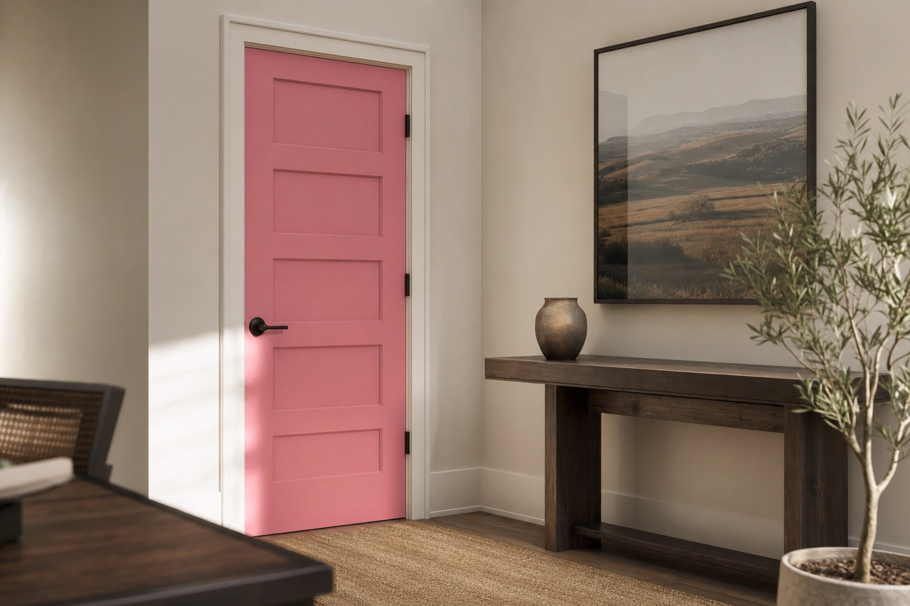 Reflecting Rose by Valspar on interior-doors
