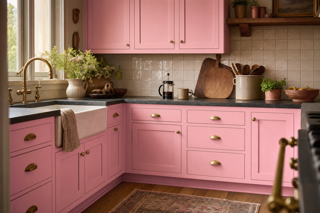 Second Blush by Valspar on cabinets