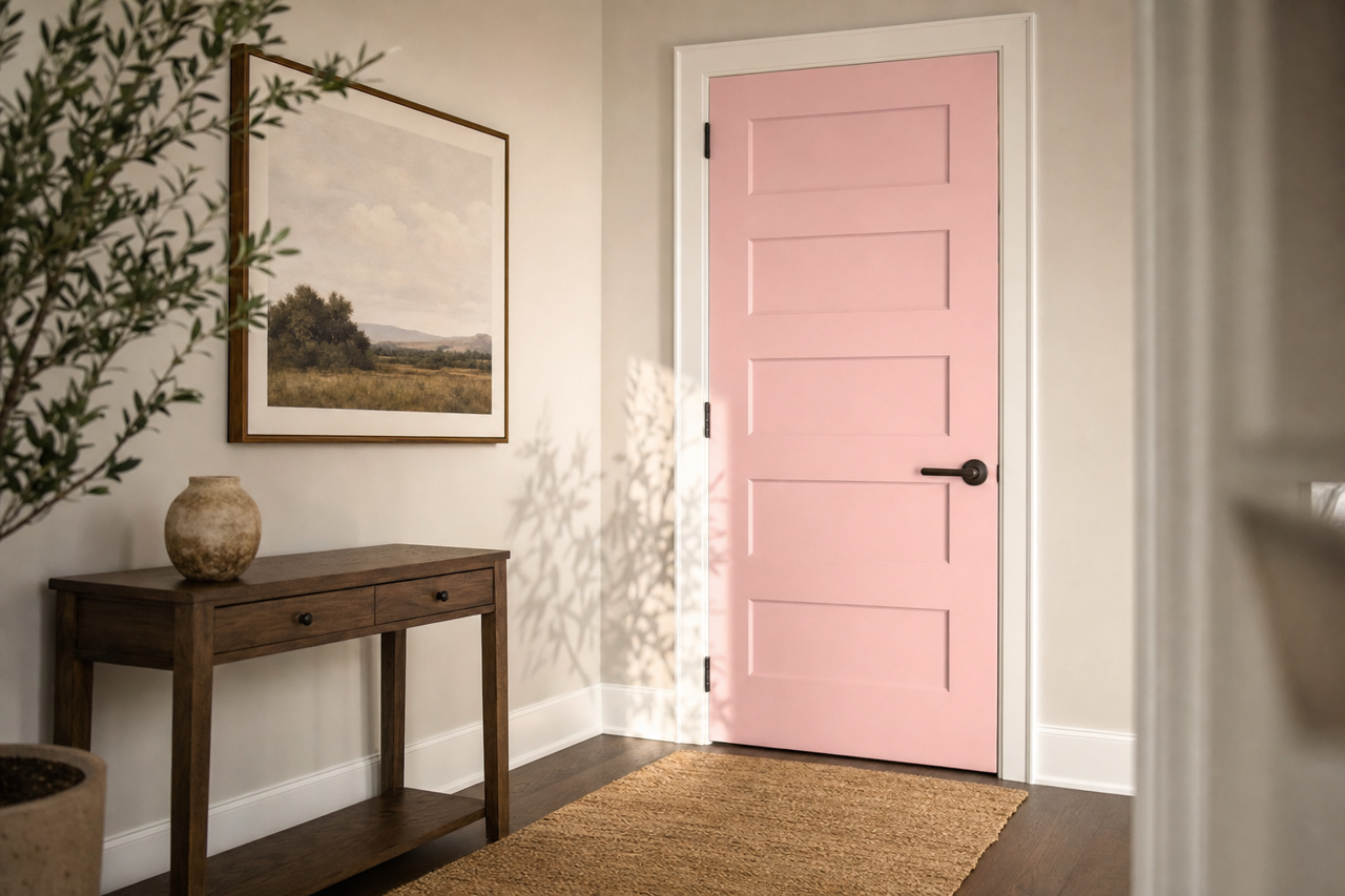Art Deco Pink by Valspar on interior-doors