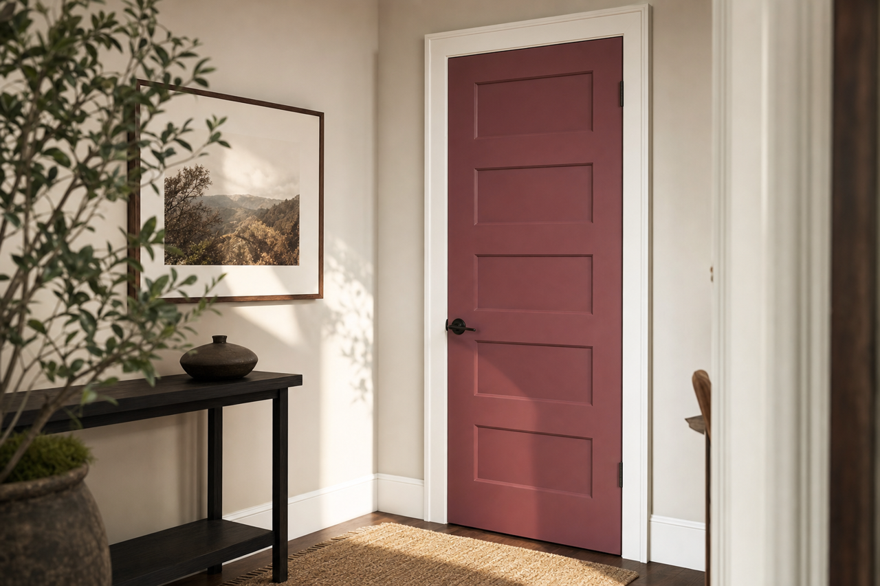 In the Red by Valspar on interior-doors