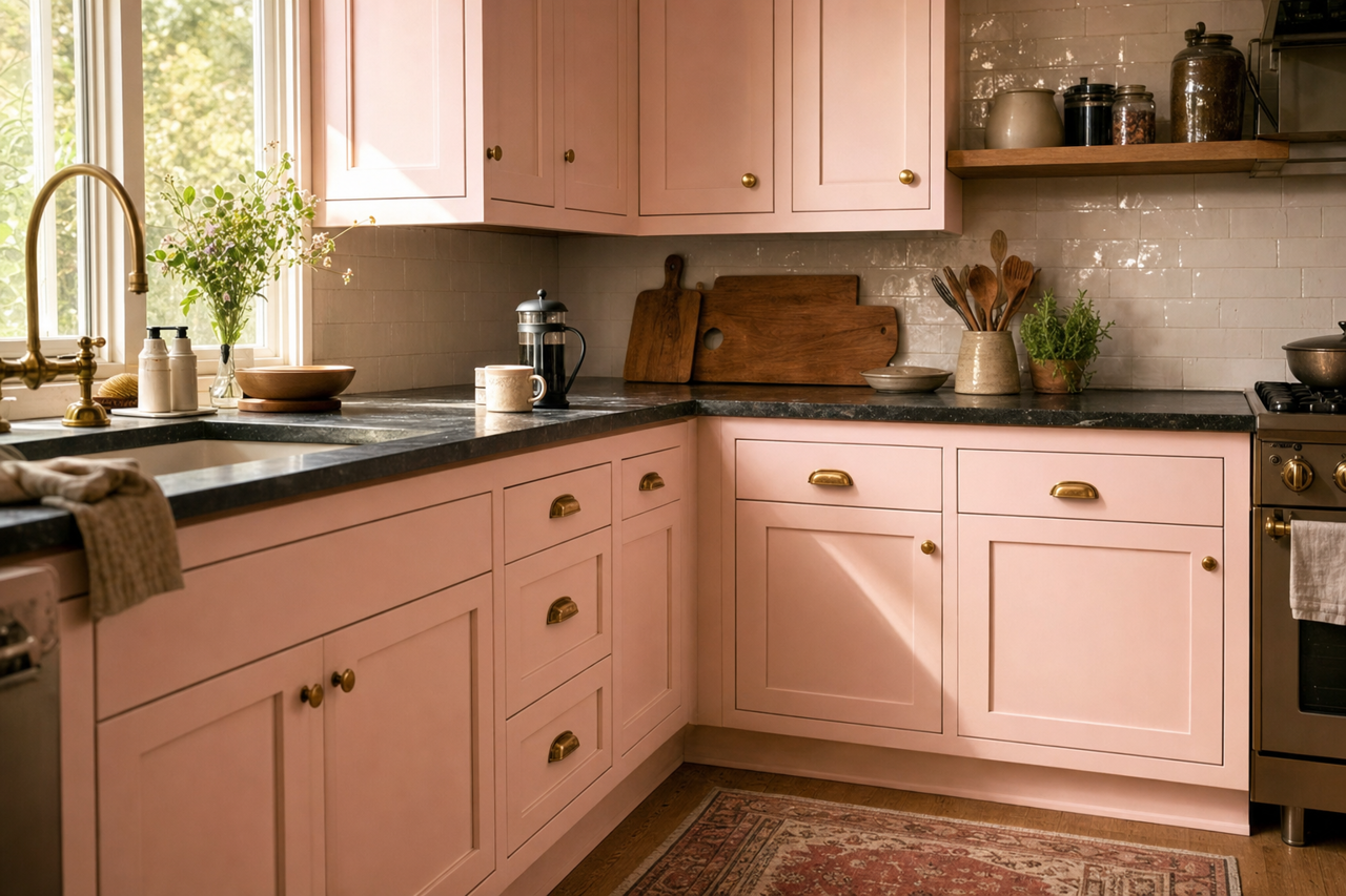 Water Lily Bloom by Valspar on cabinets