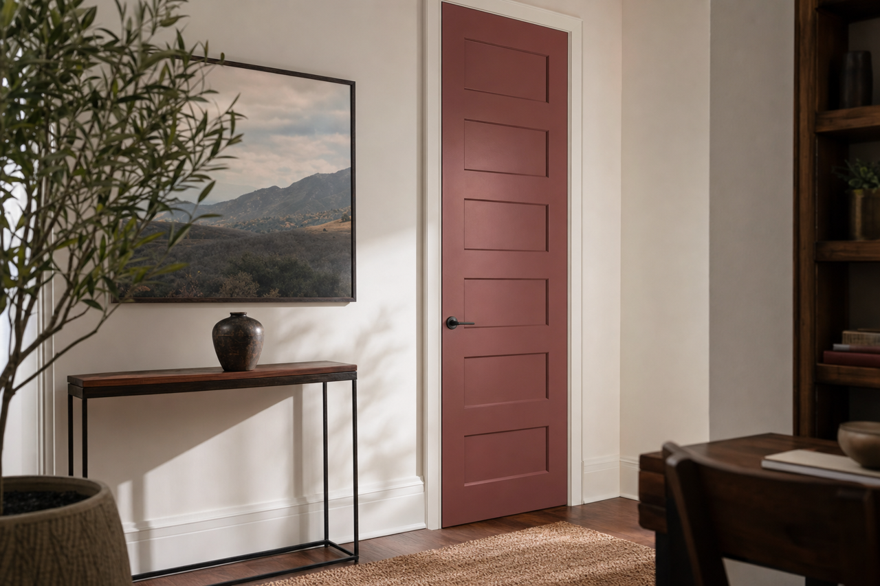 Earth Rouge by Valspar on interior-doors