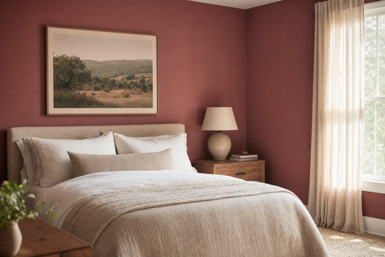 Earth Rouge by Valspar on interiors