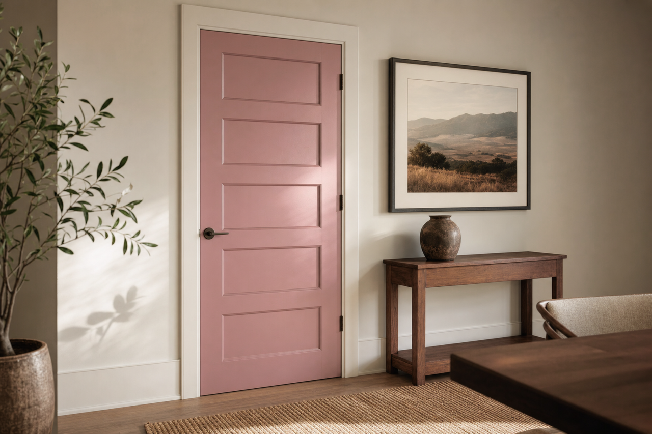 Plum Ribbon by Valspar on interior-doors