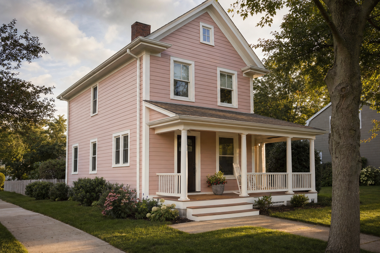 Rosy Hue by Valspar on exterior