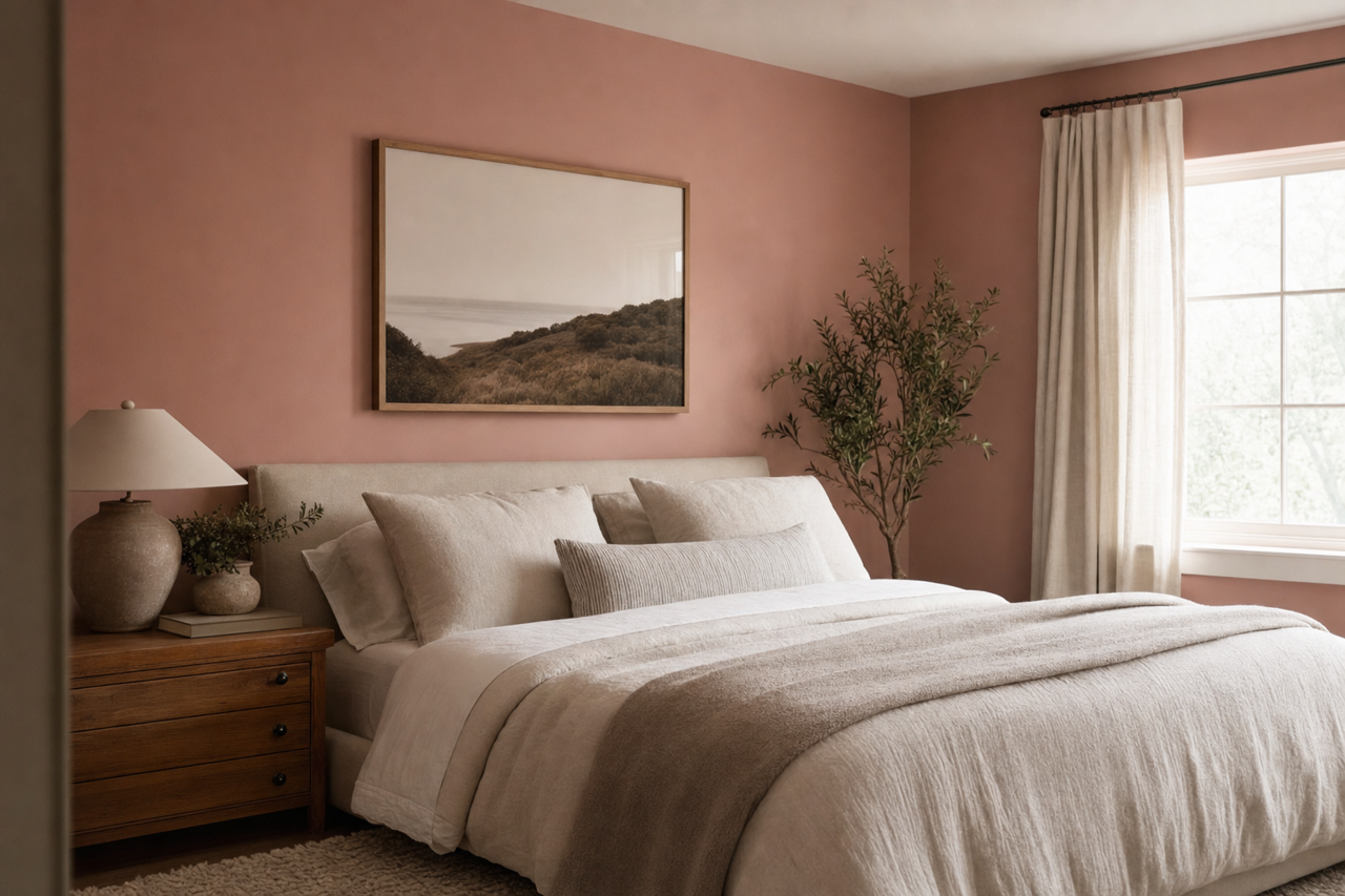 Rosy Hue by Valspar on interiors