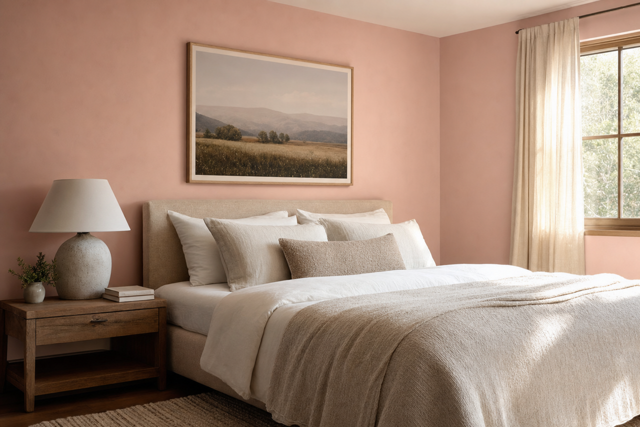 Radiant Pink by Valspar on interiors
