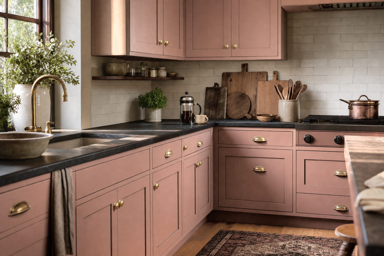 Canyon Earth by Valspar on cabinets