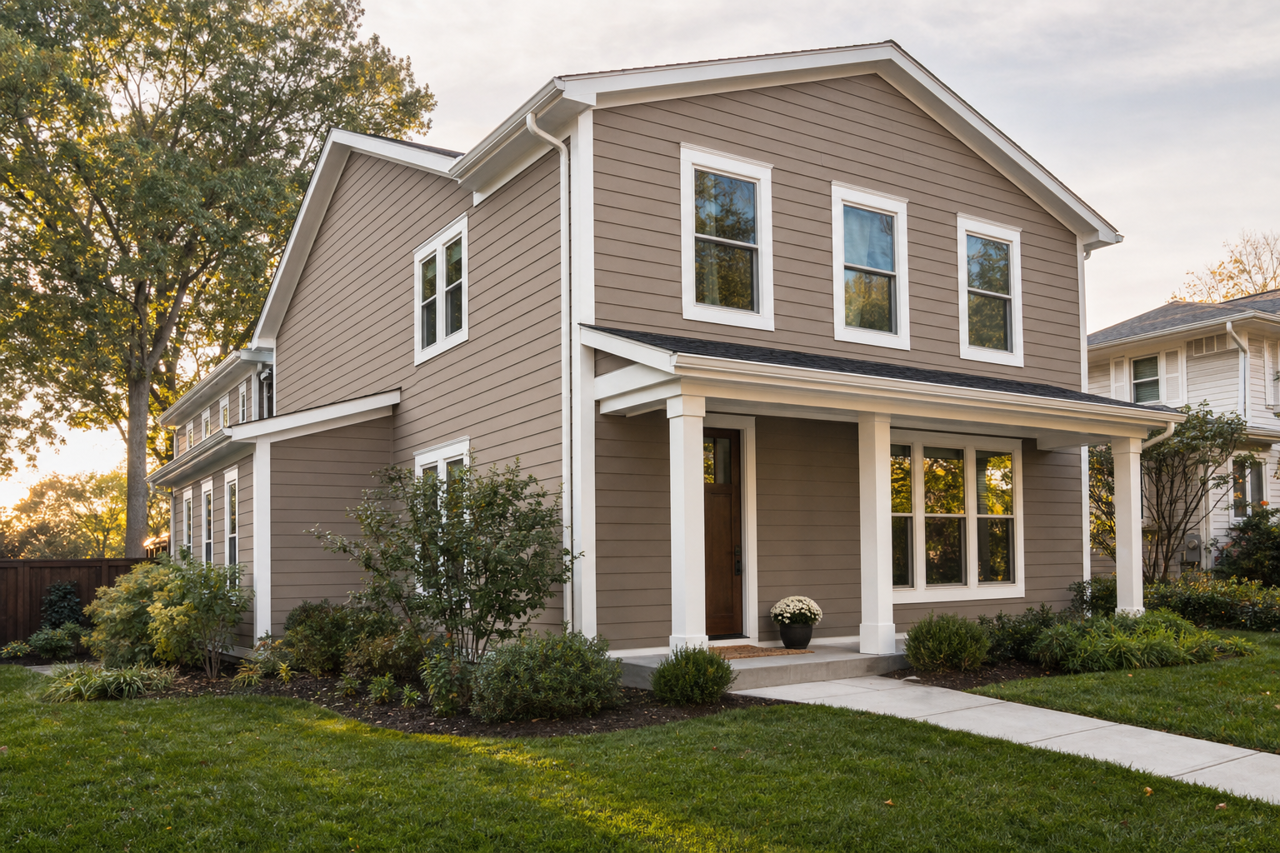 Beigewood by Benjamin Moore on exterior