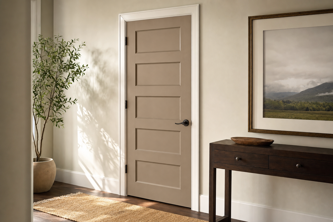 Beigewood by Benjamin Moore on interior-doors