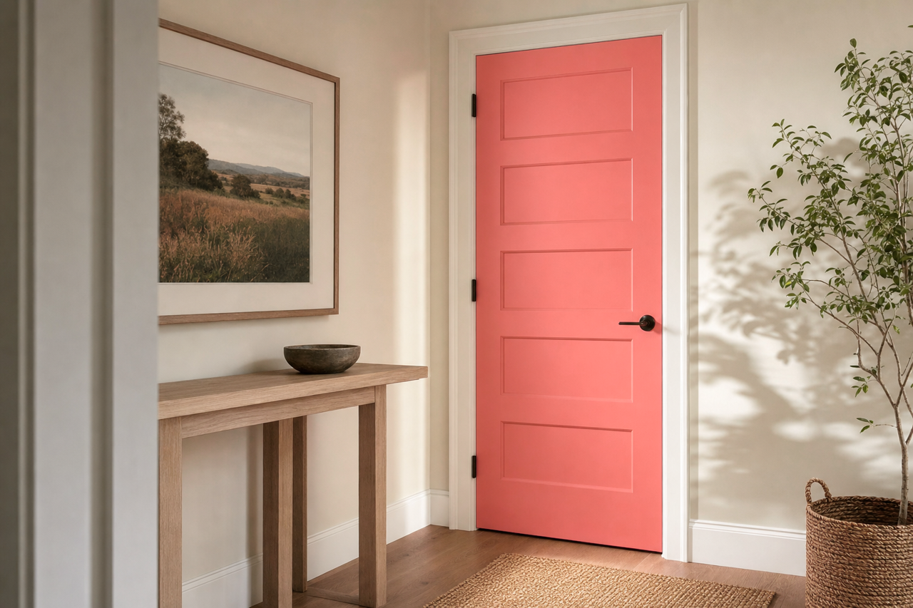 Sweet Melon by Valspar on interior-doors