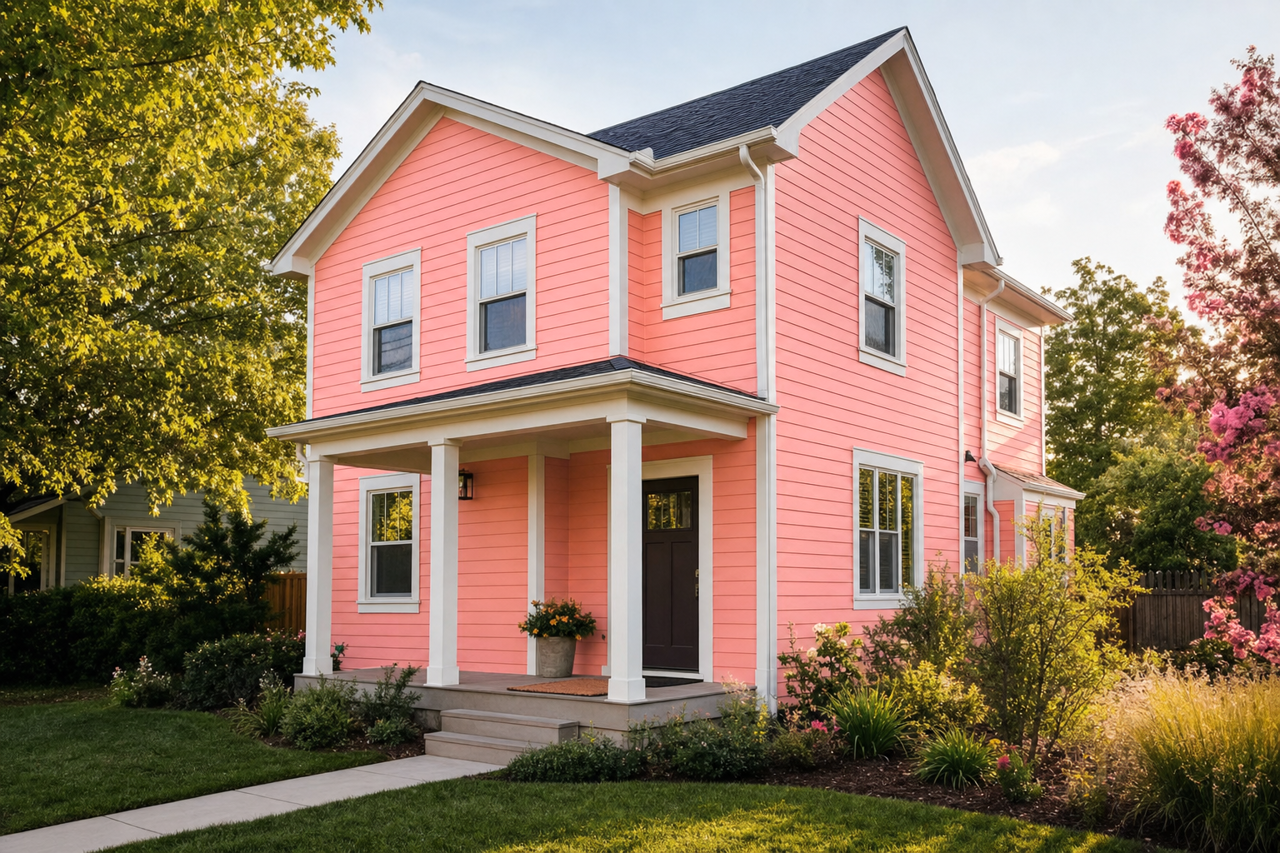 Peach Burst by Valspar on exterior