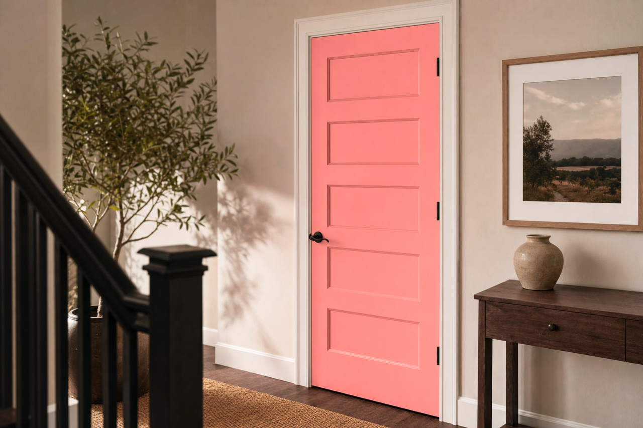 Peach Burst by Valspar on interior-doors