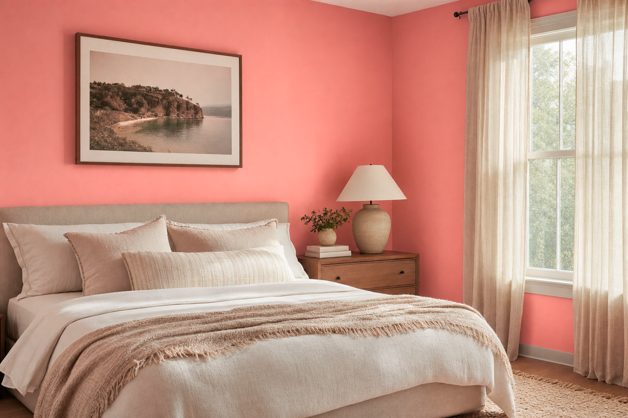 Peach Burst by Valspar on interiors