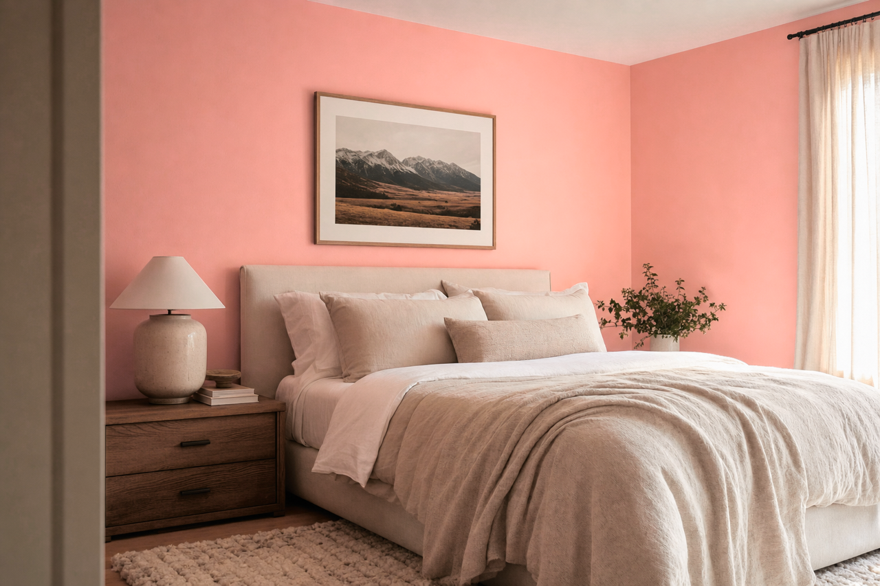 Peach Punch by Valspar on interiors