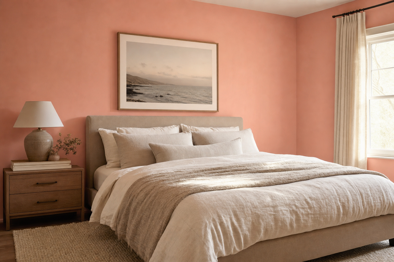 Peach Whisper by Valspar on interiors