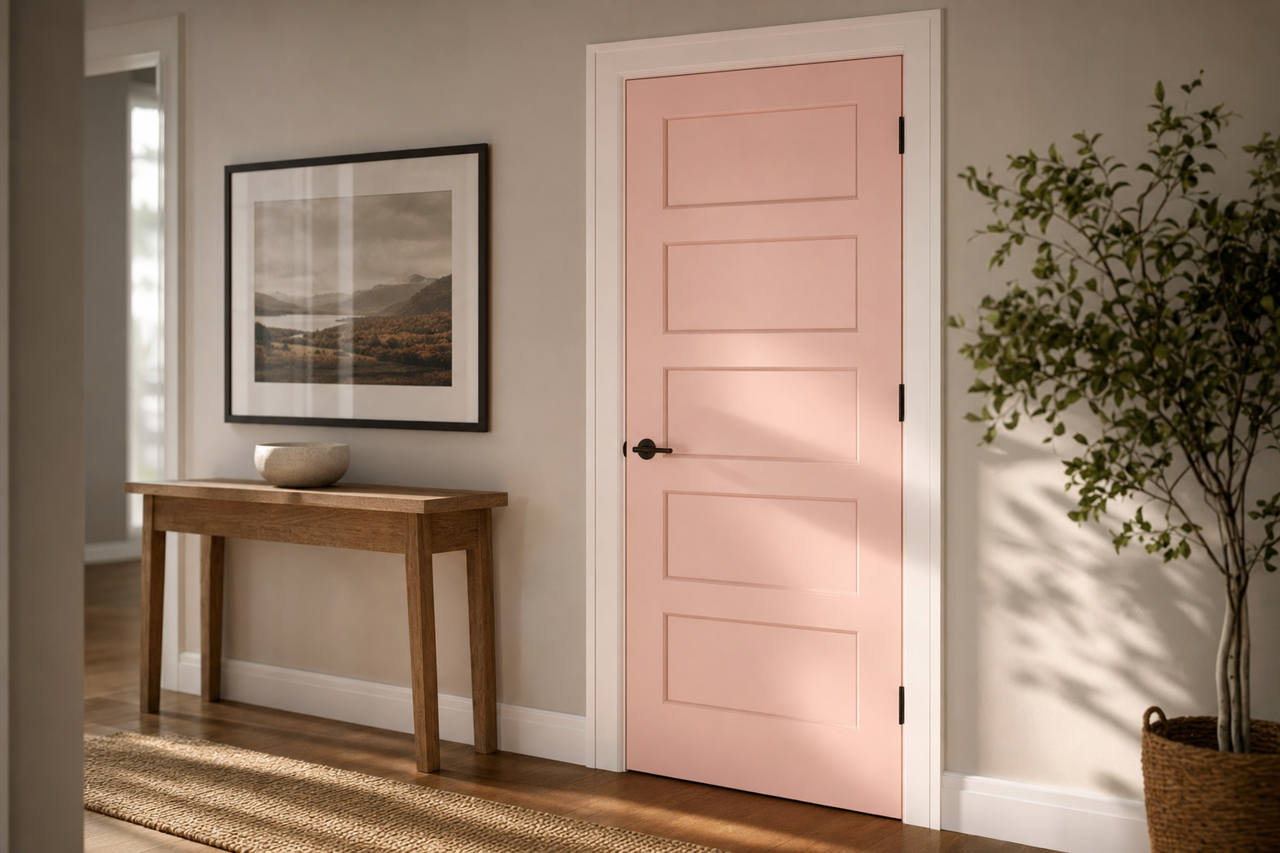 Baby Blush by Valspar on interior-doors
