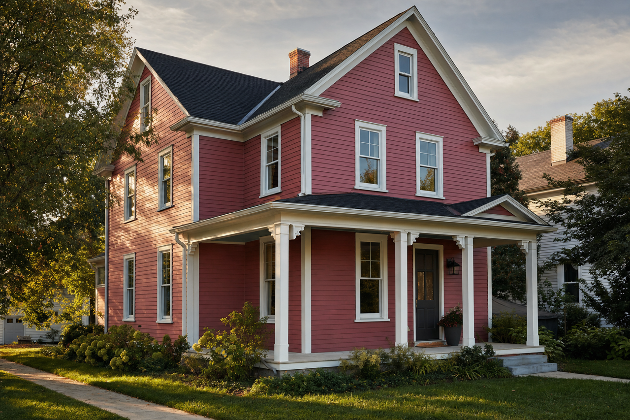 Upholstery Red by Valspar on exterior