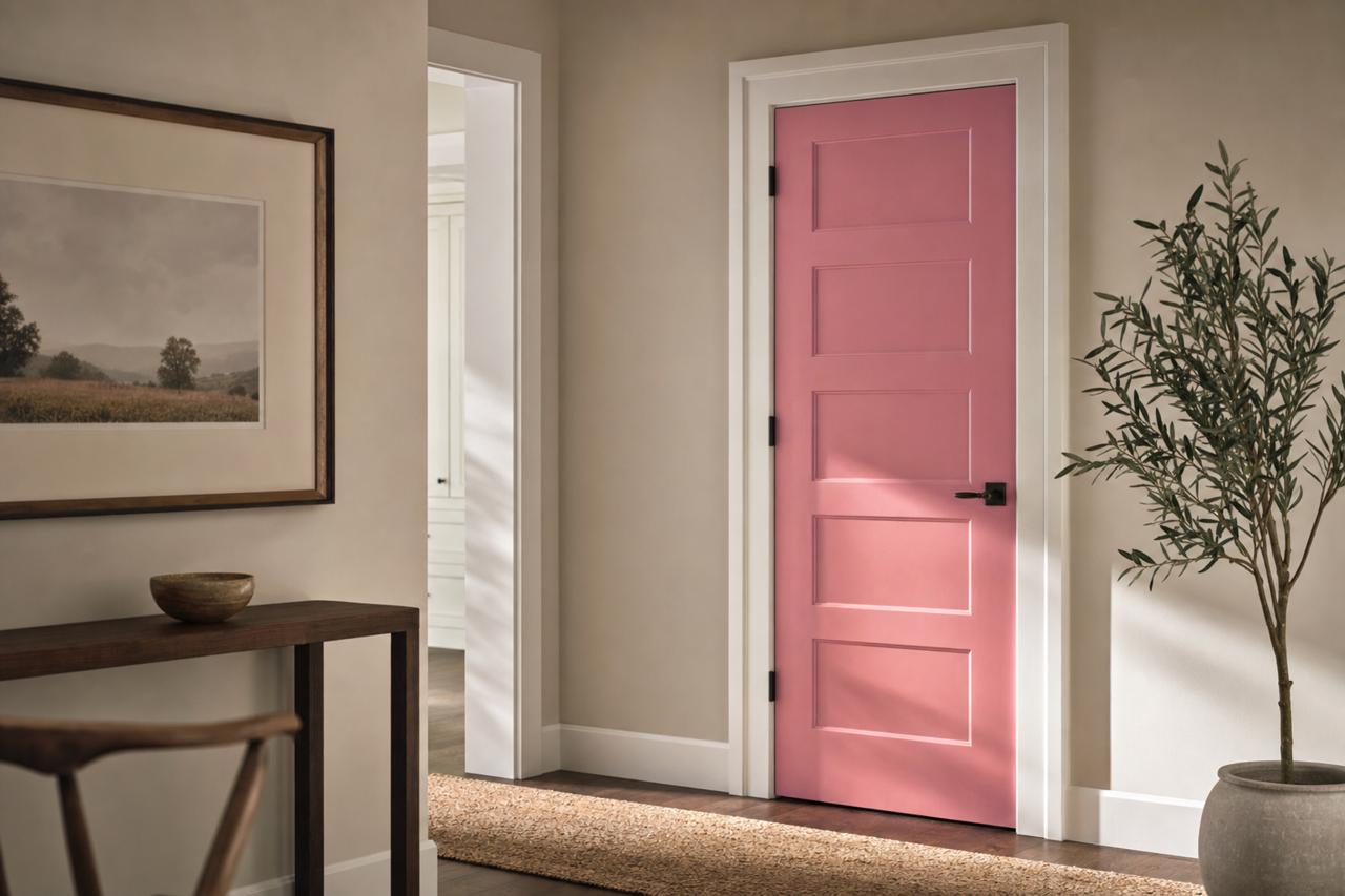 Doric Pink by Valspar on interior-doors