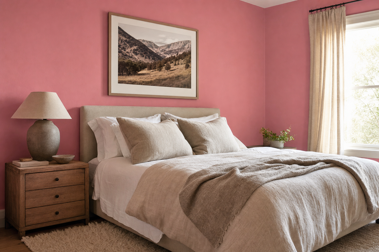 Doric Pink by Valspar on interiors