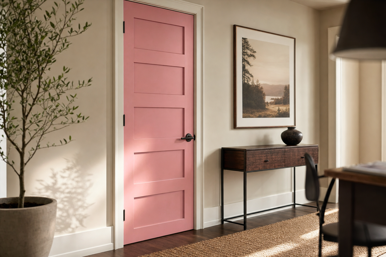 Nana's Rose by Valspar on interior-doors