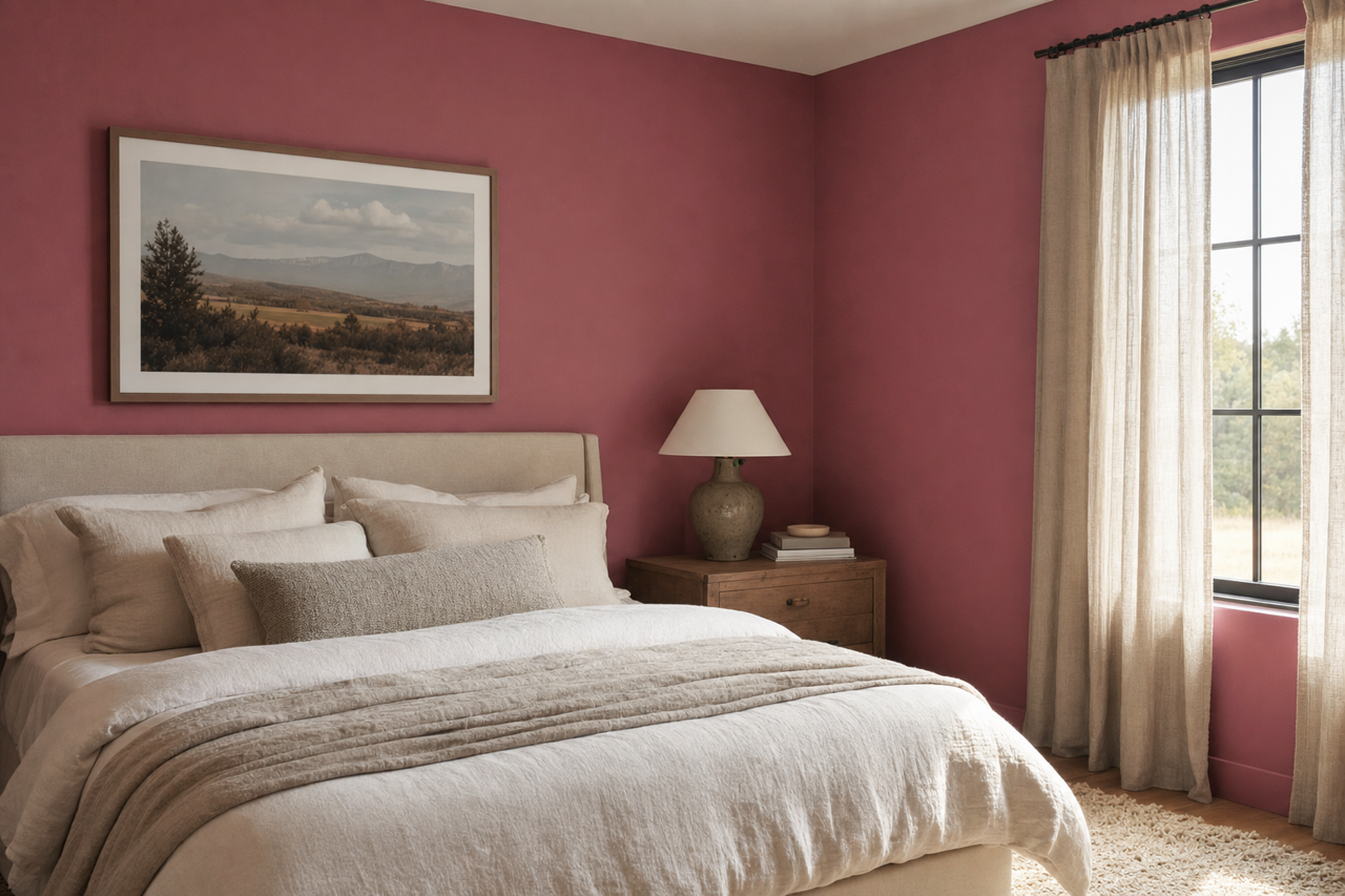 Muted Red by Valspar on interiors