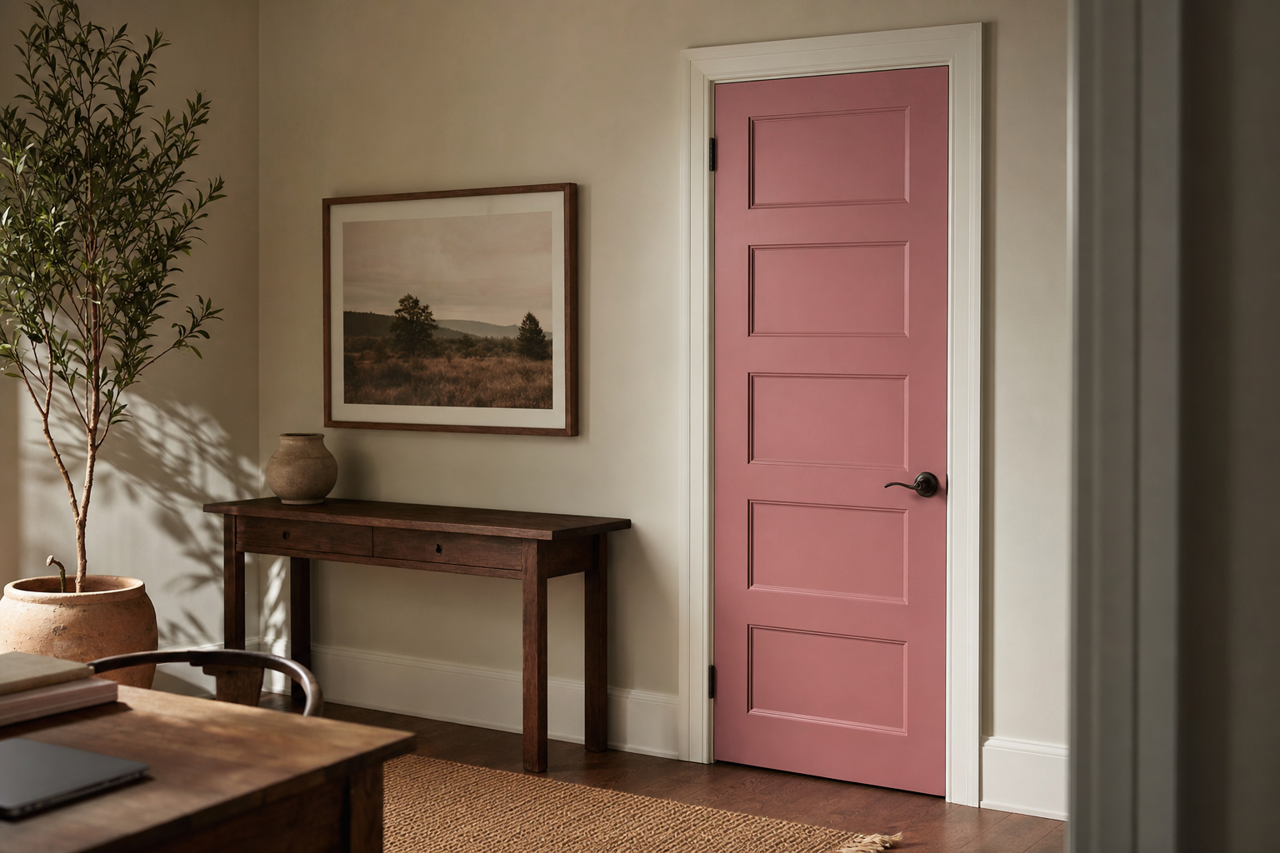 Spanish Rose Shadow by Valspar on interior-doors